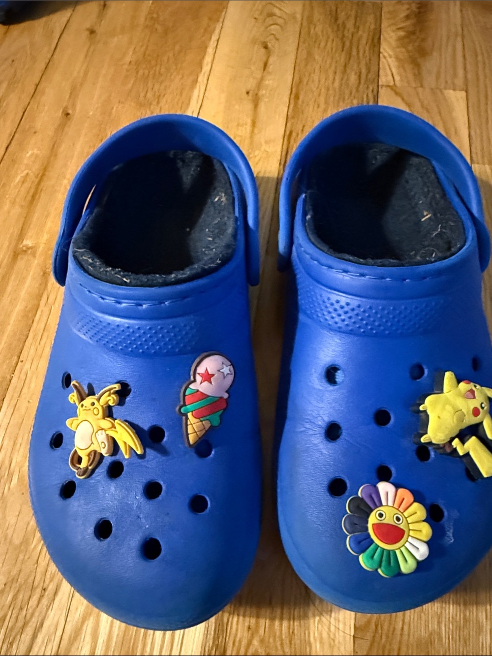 Kids Blue Clog Shoes with Fun Charms